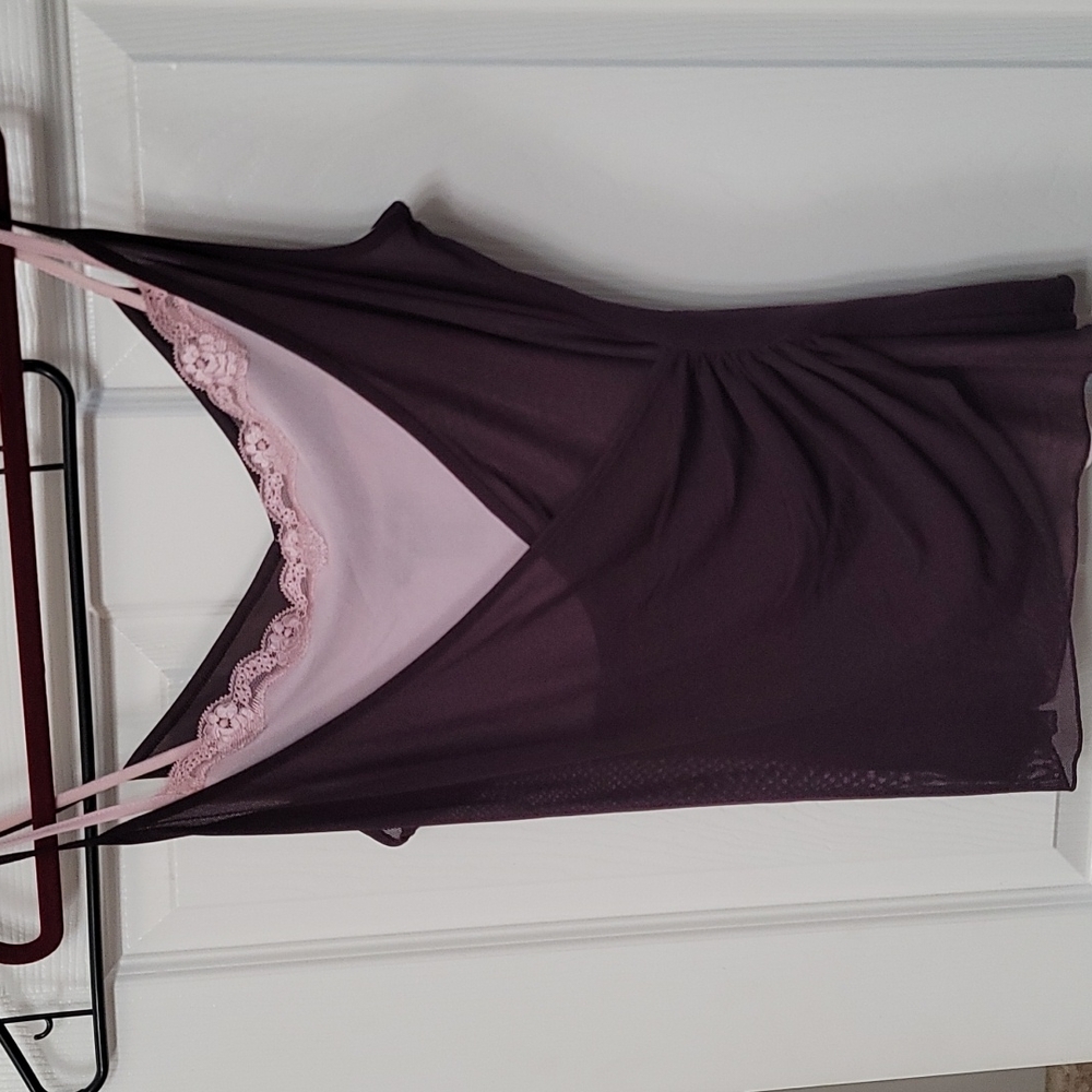 Express top brown & pink